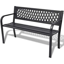 Oushome Panchina da Giardino 118 cm in Acciaio Nera