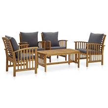 FAMIROSA Set Divani da Giardino 5 pz con Cuscini in Massello di Acacia-7982