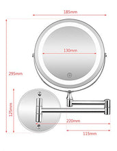 SWEET Specchio Ingranditore 5X da Tavolo,Specchio Ingranditore da Parete,Carica della Batteria HD a Doppio Lato con Oscuramento del Tocco Rotante a 360 ° Specchio Ingranditore con Luce