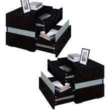 Hyjgjzjh Camere da Comodino LED Comodino Comodino (Nero) Cassettiera Lucida