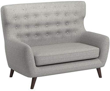 Marchio Amazon - Rivet, divanetto trapuntato modello Hawthorne, stile mid-century moderno, larghezza 145 cm, colore argento