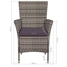 FAMIROSA Sedie da Giardino 2 pz con Cuscini in Polyrattan Grigio-4073