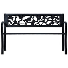 BIGTO - Panca da giardino, in metallo, 125 cm, colore: Nero