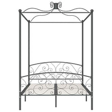 SKM Letto a Baldacchino Grigio in Metallo 140x200 cm (28.2kg)