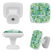 Piastrella verde 4 PCS Pomelli per Porta, Pomolo per Mobile, Pomelli per Mobili con Viti, Maniglia per Armadietto, Pomelli per Porta, Pomelli per Cassetti per Porta, Armadio, Cassetto e Credenza