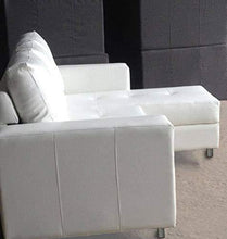 Gstore Divano Componibile angolare a 3 Posti in Ecopelle Bianco e Nero Divanetto Sofà (Bianco) - Arredi Casa