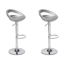 Vendideur Pro - Set di 4 sgabelli da bar regolabili in plastica ABS grigia, altezza regolabile su manico 84-104 cm