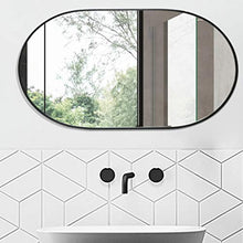 Specchio bagno Specchio ovale a parete con cornice in metallo Specchi per trucco grandi Specchio ingranditore Specchio ingranditore Doccia Make-up Specchio-Camera da letto Soggiorno 52 cm × 83 cm