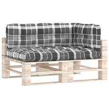 Buyounger Cuscini per Divano Pallet 3 pz Grigio Motivo a Quadri