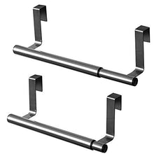 PTONZ Barra Portasciugamani Asta in Acciaio Inox 201 Estensibile da Appendere Sopra la Porta Grande Barra per Asciugamani e Asciugapiatti in Acciaio - Argento