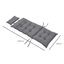Set 2 Cuscini per Poltrona da Giardino 50x129x9 cm in Poliestere Grigio Scuro