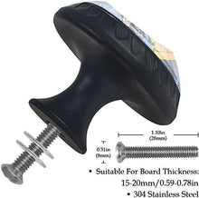 Acquerello vecchio tram Pomelli per Porta Set di 4 Pomelli per Mobili Manopole per Cassetti Cucina Armadio Vetro