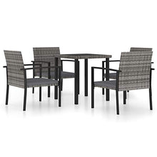 FAMIROSA Set da Pranzo da Giardino 5 pz in Polyrattan Grigio-5712