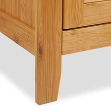Relaxdays Mobile Sottolavabo LAMELL in bambù & MDF, Armadietto, Lavandino, Lamellato, 2 Ante, 60x67x30 cm ca, Naturale, bambú, Marrone, 1 pz