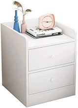 AIYIXUE - Comodino con cassetti, comodino con 2 cassetti e comodino in legno, colore: bianco, 40 x 40 x 50 cm