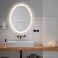 Specchio Elegante semplicità Specchio per Il Trucco Specchio Ovale da Parete Oscuramento Continuo Anti-Appannamento Touch Screen Specchio Decorativo da Appendere per Camera da Letto Bagno
