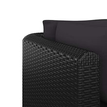 SKM Set Divani da Giardino 9 pz con Cuscini in Polyrattan Nero (92.1kg)