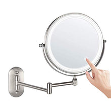 Specchio, Specchio per Il Trucco a Parete con luci, Specchio cosmetico con ingrandimento 10x, Specchio cosmetico con dimmer a LED, Specchio da Barba Girevole a 360 Gradi per Uomo Senza Nebbia, Carica
