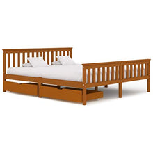 SKM Giroletto con 2 Cassetti Marrone Miele Legno di Pino 180x200 cm (37.4kg)