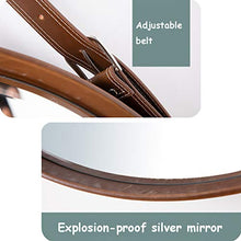 19.6"- 27.5" Pulire Grande Specchio a Parete Rotondo Specchio cosmetico Specchio comò con Cintura in Pelle per ingressi salotti Bagno, casa specchi Decor