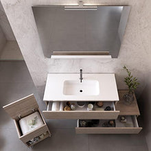 bonussi Mobile Bagno Sospeso 100-120 cm Lavabo Specchio e 2 Pensili Malcom Rovere Trancè