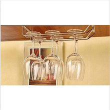 dragonaur-home decor - Portabicchieri da vino in acciaio INOX, per bicchieri da vino, 2 file