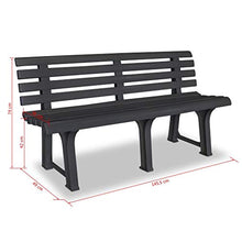 FAMIROSA Panchina da Giardino 145,5 cm in Plastica Antracite