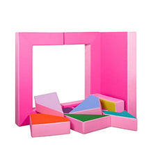 millybo Divano da gioco 4 in 1, divano per bambini, puzzle per la cameretta dei bambini, materasso da gioco per la cameretta dei bambini, cuscino imbottito (rosa/rosa)