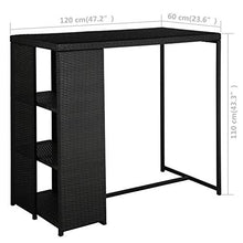 Tidyard Set da Bar da Giardino 5 pz con Cuscini in Polyrattan Nero,Set da Giardino da Bar,Set da Bar,per Giardini, Cortili, Terrazze
