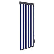 vidaXL - Tenda avvolgibile per esterni, 60 x 250 cm, colore: blu e bianco