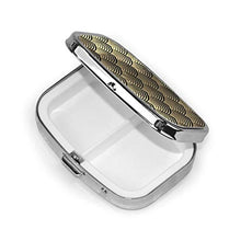 Scatola quadrata per pillole in stile art deco nero per pillole da viaggio, per integratori di vitamine