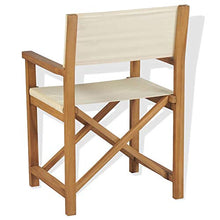 BIGTO - Sedia da regista in legno di acacia massiccio, colore: Bianco