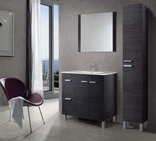 ARKITMOBEL Aktiva Set Mobile Bagno e Specchio, melammina, Grigio Cenere, 80 x 80 x 45 cm
