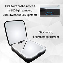 VSander specchi LED Nero Pieghevole ABS Nero 3500mAh Ricarica USB Ricarica Specchio/Carica Tesoro
