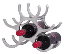 WOHNLING WL1.252 - Griglia per 6 Bottiglie di Vino, in Alluminio, 24 cm, Colore: Argento