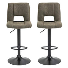 giordano shop Set 2 Sgabelli Imbottite da Bar 41,5x51x94-115 cm in Tessuto Cachi e Nero