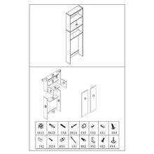 Happy Home - Armadio per lavatrice e bagno, con anta e 3 ripiani, per WC, bagno, balcone, 62,5 x 19,5 x 178 cm, colore: bianco