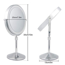 SWAWIS Specchio Ingranditore 7X, Specchio Trucco con Luci LED, Specchio da Tavolo Rotazione a 360°, Regolabile in Altezza, per Bagno e Viaggio