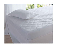 mTextile - Coprimaterasso trapuntato in policotone, 30 cm, per letto singolo, matrimoniale, king e super king, Cotone Policotone, bianco, Doppio