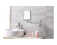 Specchio Trucco, Specchio Ingranditore Doppio Lato, Specchio Ingranditore da Parete Bagno, 3X Ingrandimento, Specchio da Parete Girevole 360 °, allungabile con Finitura cromata e Braccio Pieghevole