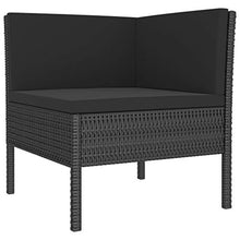 SKM Set Divani da Giardino 9 pz con Cuscini in Polyrattan Nero (58.5kg) Nero-6971