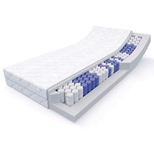 MSS Materasso a molle insacchettate a 7 zone, altezza 20 cm, altezza 180 x 200 cm, H5, con rivestimento trapuntato di alta qualità, colore: bianco