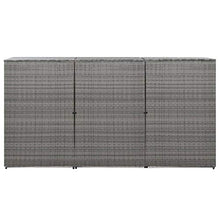 OUSEE Copribidone Triplo Spazzatura Antracite 229x78x120cm Polyrattan