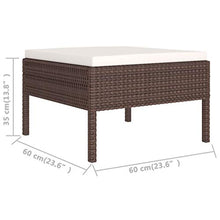 SKM Set Divani da Giardino 2 pz con Cuscini in Polyrattan Marrone (14.5kg)