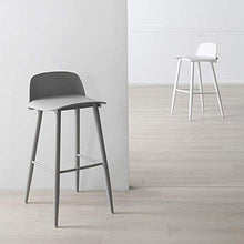 yunyu Sedia da Ufficio,Sgabello da Bar Alto Grigio e Bianco (Due Set) Altezza 75 cm (30 Pollici) Struttura in Ferro Gambe Spesse, Vernice Grigia (Bianca), per ristoranti, Bar, caffè, Reception