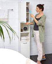 Deuba Mobile alto bagno armadio salvaspazio 180x30x30cm 6 mensole 2 scomparti ante chiusura magnetica bianco