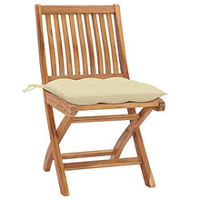 vidaXL Sedie da Giardino 2 pz Cuscini Bianco Crema in Massello di Teak