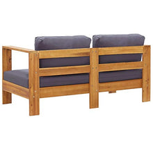 FAMIROSA Panca da Giardino con Cuscini 140 cm in Legno di Acacia Grigio