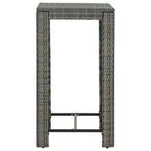 vidaXL Tavolo da Bar da Giardino Grigio 100x60,5x110,5 cm Polyrattan