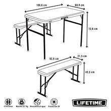 Lifetime 80352 42 Recreation – Set Tavolo Pieghevole Almond